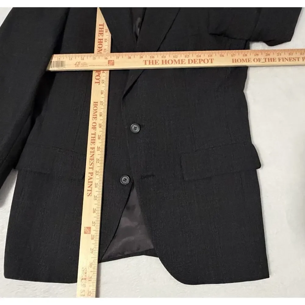 Jos A. Bank Executive Collection Sport Coat Blazer Mens 38R Dark Gray Plaid Wool